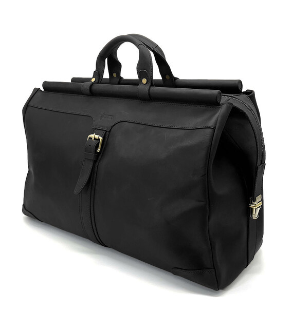 Саквояж великий з натуральної кінської шкіри RA-1403-4lx TARWA чорний фото, картинка, изображение
