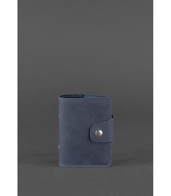 Шкіряний кард-кейс 7.1 (Книжечка) синій картинка, зображення, фото