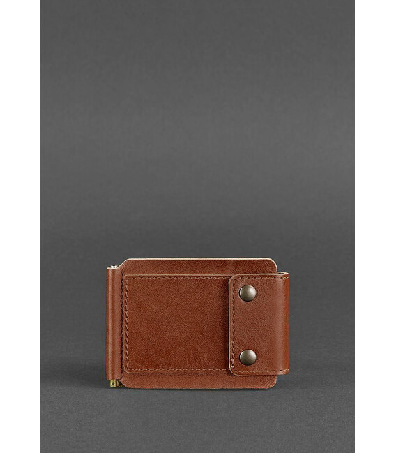 Чоловіче шкіряне портмоне світло-коричневе 10.0 затиск для грошей картинка, зображення, фото