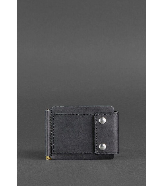 Мужское кожаное портмоне черное 10.0 зажим для денег фото, картинка, изображение