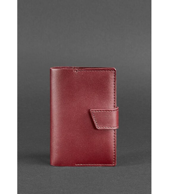 Кожаная обложка для паспорта 4.0 бордовая фото, картинка, изображение