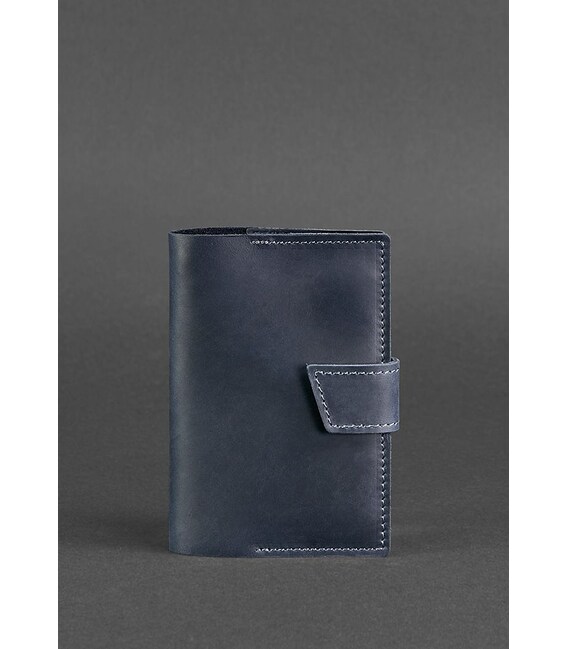 Шкіряна обкладинка для паспорта 4.0 синя картинка, зображення, фото