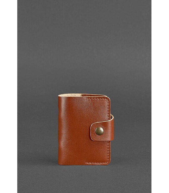 Кожаный кард-кейс 7.1 (Книжечка) светло-коричневый фото, картинка, изображение