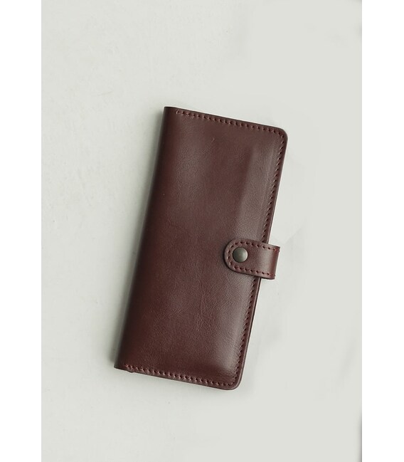 Кожаное женское портмоне 7.0 бордовое фото, картинка, изображение