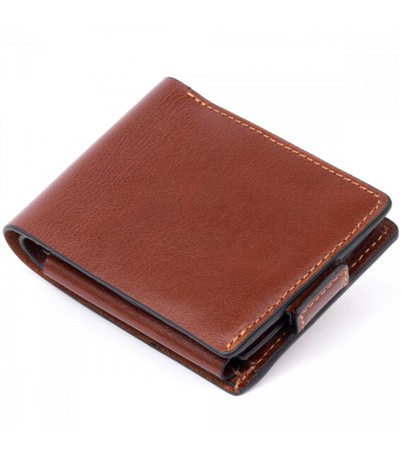 Шкіряне портмоне Аmico Grande Pelle, глянець коньяк 515623 картинка, зображення, фото