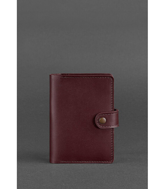 Шкіряна обкладинка для паспорта 3.0 бордова картинка, зображення, фото