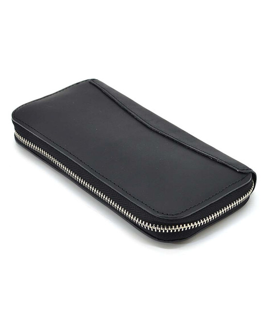 Чоловічий шкіряний гаманець на блискавці TARWA RA-711-3md чорний фото, картинка, изображение