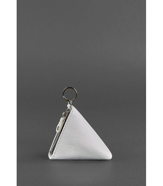 Женская кожаная монетница 2.0 Пирамида белая фото, картинка, изображение