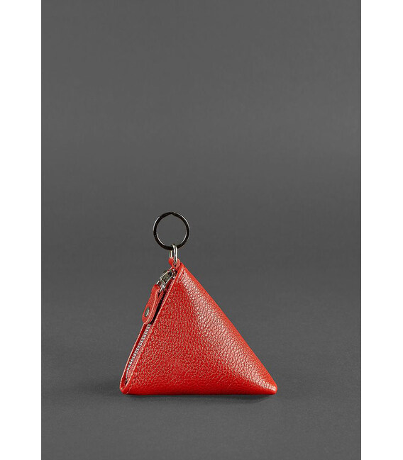 Женская кожаная монетница 2.0 Пирамида красная фото, картинка, изображение