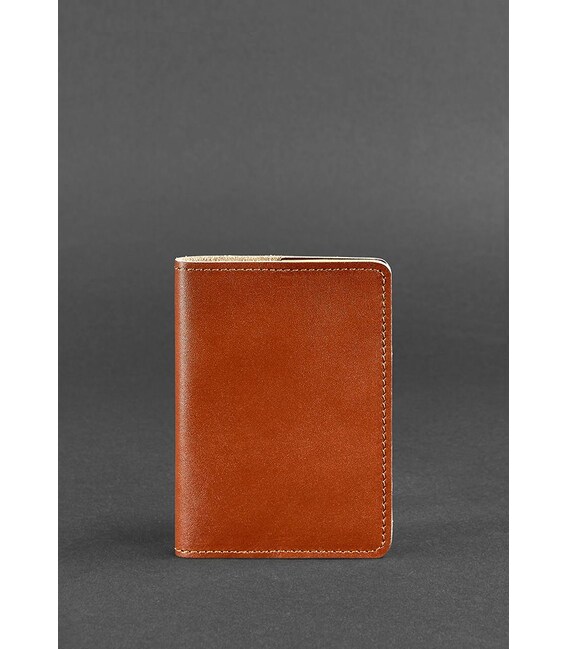 Кожаная обложка для паспорта и военного билета 1.3 светло-коричневая фото, картинка, изображение