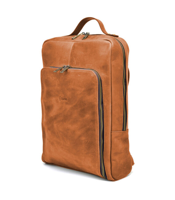 Рюкзак для ноутбука 15" дюймів RB-1240-4lx в коньячній шкірі крейзі хорс фото, картинка, изображение