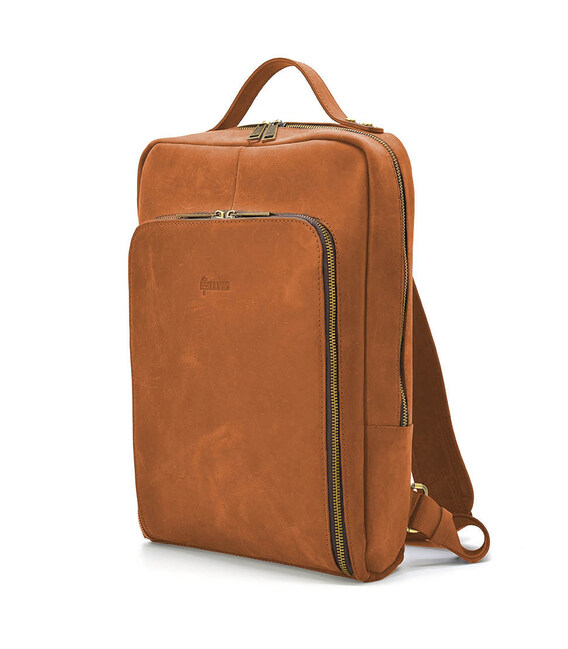 Шкіряний рюкзак для ноутбука 14" RB-1239-4lx TARWA коньячний crazy horse фото, картинка, изображение