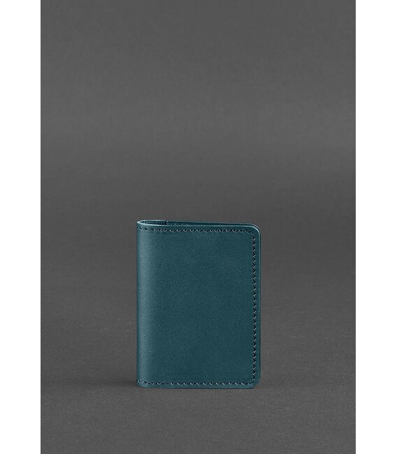 Женский кожаный кард-кейс (визитница) 6.0 зеленый фото, картинка, изображение