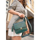 Шкіряна жіноча бохо-сумка Лілу зелена картинка, зображення, фото