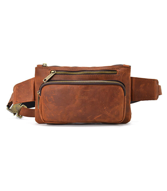 Поясна сумка шкіряна бананка RB-8137-4lx бренд TARWA коньячна фото, картинка, изображение