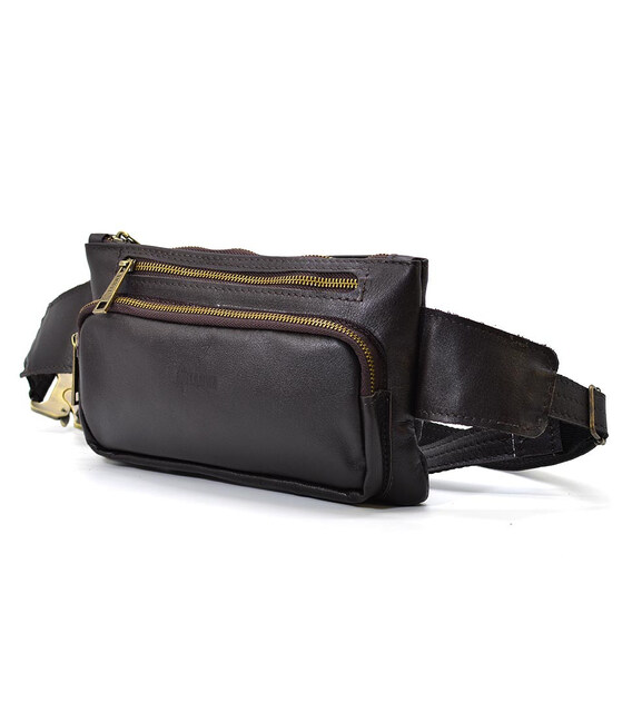 Поясна сумка шкіряна бананка GC-8137-4lx бренд TARWA кавова Наппа фото, картинка, изображение