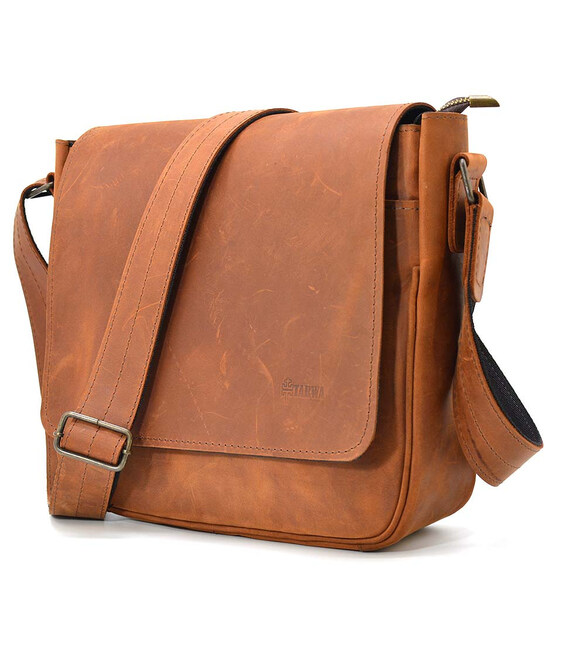Чоловіча сумка шкіряна через плече RB-0002-3md TARWA коньячна фото, картинка, изображение