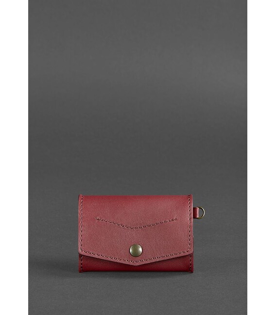 Жіноча шкіряна монетниця з клапаном 1.0 бордова картинка, зображення, фото