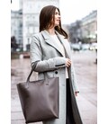 Шкіряна жіноча сумка шоппер D.D. темно-бежева картинка, зображення, фото
