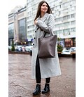 Шкіряна жіноча сумка шоппер D.D. темно-бежева картинка, зображення, фото