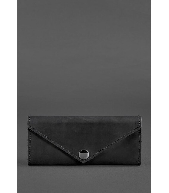 Женский кожаный кошелек Керри 1.0 черный Crazy Horse фото, картинка, изображение