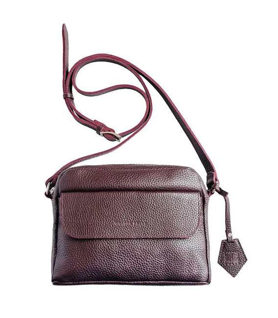Сумка жіноча шкіряна месенджер 755764 Grande pelle бордо картинка, зображення, фото