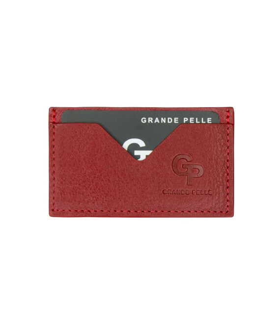 Кардхолдер Grande Pelle 300660 червона шкіра гладка картинка, зображення, фото