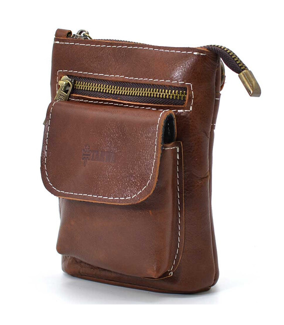 Маленька чоловіча сумка на пояс, через плече, на джинси коньяк TARWA GB-1350-3md фото, картинка, изображение