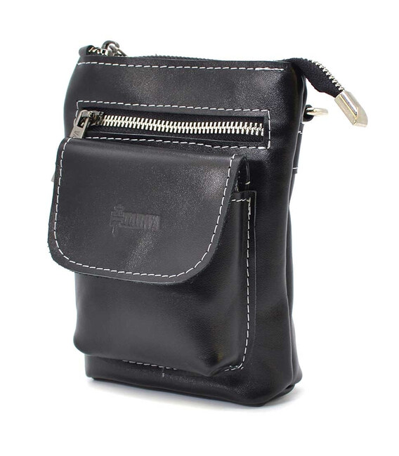 Маленька чоловіча сумка на пояс, через плече, на джинси чорна TARWA GAw-1350-3md фото, картинка, изображение