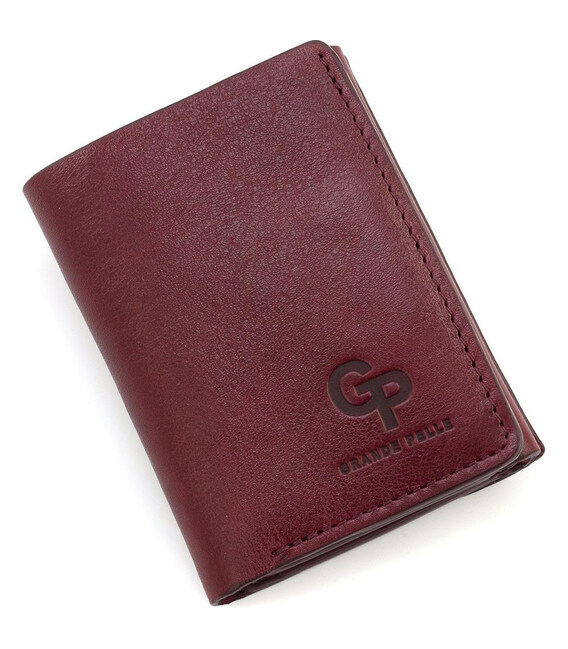 Жіночий шкіряний гаманець невеликий Grande Pelle 503661 бордовий картинка, зображення, фото