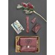 Женский подарочный набор кожаных аксессуаров Бордо crazy horse фото