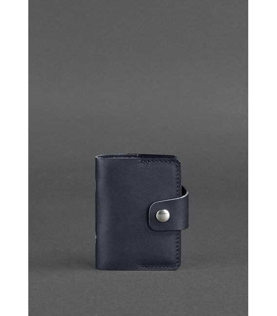 Кожаный кард-кейс 7.1 (Книжечка) темно-синий фото, картинка, изображение