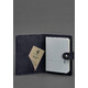 Шкіряна обкладинка для паспорта 3.0 темно-синя картинка, зображення, фото
