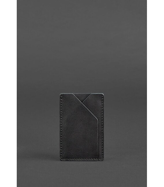 Кожаный кард-кейс 8.0 черный фото, картинка, изображение