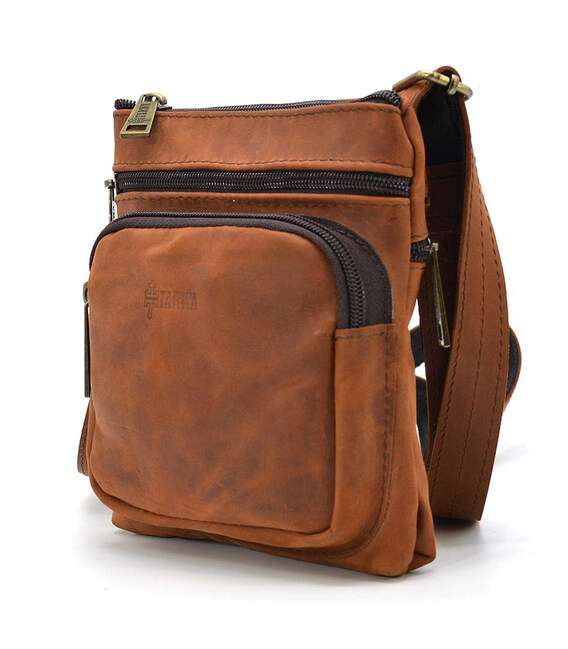 Сумка через плече чоловіча TARWA RB-1342-2-3md руда crazy horse фото, картинка, изображение