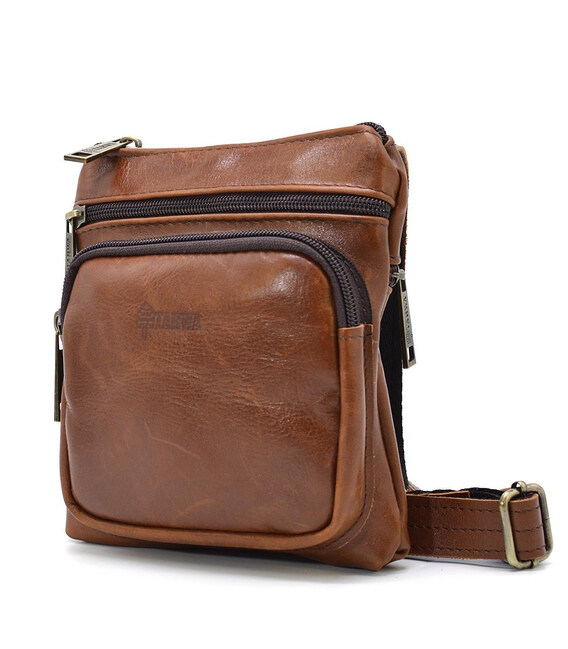 Сумка через плече чоловіча зі шкіри TARWA GB-1342-2-3md руда фото, картинка, изображение