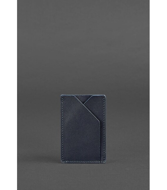 Кожаный кард-кейс 8.0 темно-синий фото, картинка, изображение