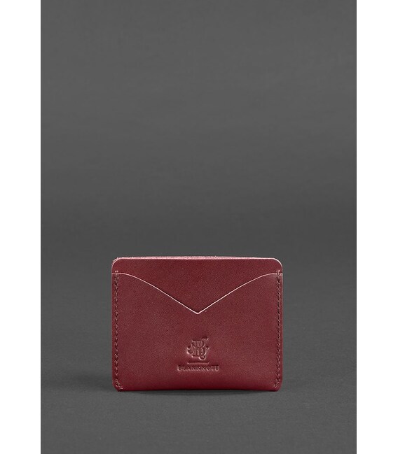 Женская кожаная визитница 5.0 бордовая Краст фото, картинка, изображение