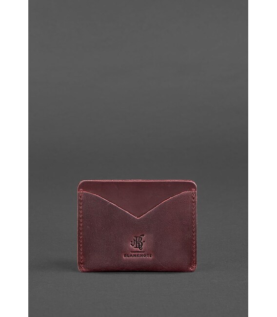 Жіноча шкіряна візитниця 5.0 бордова Crazy Horse картинка, зображення, фото