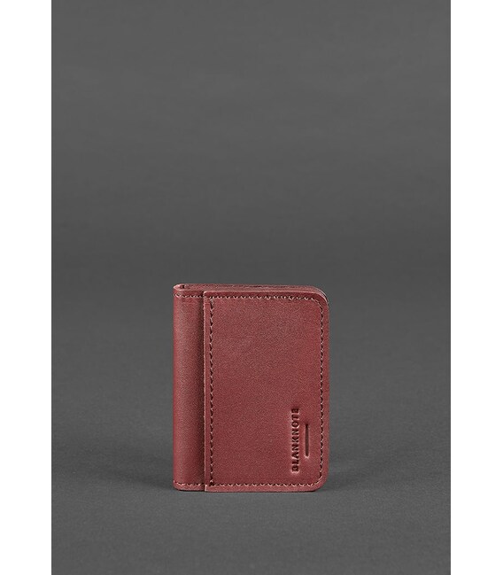 Женская кожаная обложка для ID-паспорта и водительских прав 4.0 бордовая фото, картинка, изображение