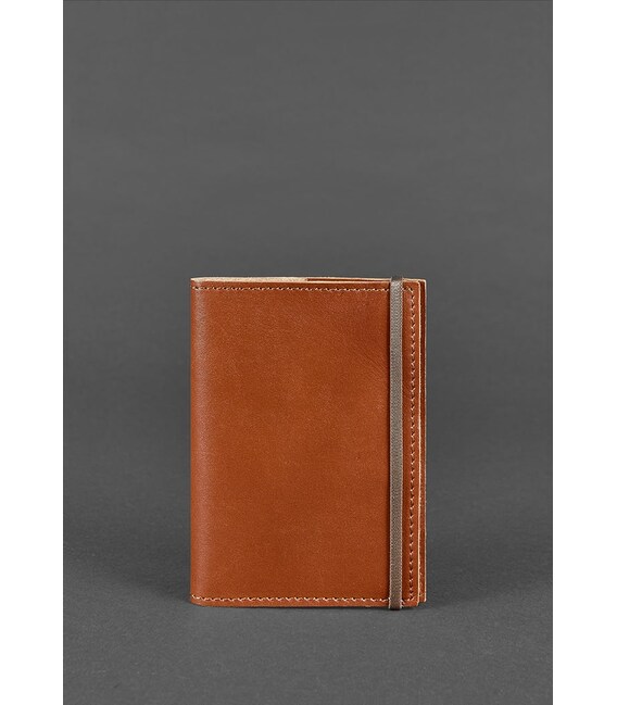 Кожаная обложка для паспорта 1.0 светло-коричневая фото, картинка, изображение