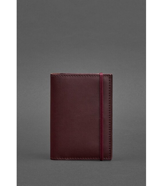 Шкіряна обкладинка для паспорта 2.0 бордова Краст картинка, зображення, фото