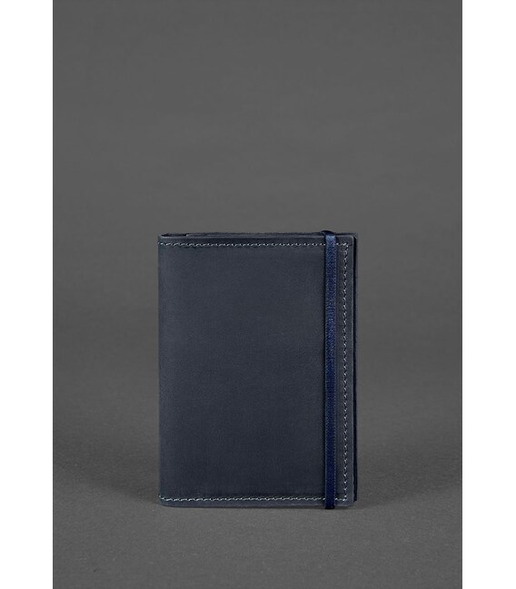 Шкіряна обкладинка для паспорта 2.0 синя картинка, зображення, фото