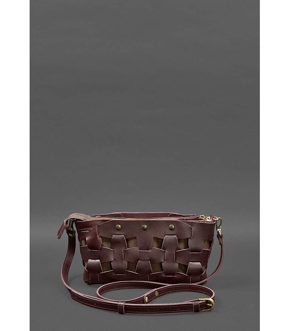 Шкіряна жіноча сумка Пазл S бордова Krast картинка, зображення, фото