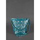 Шкіряна плетена жіноча сумка Пазл M зелена Krast картинка, зображення, фото