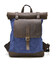 Рол-ап рюкзак зі шкіри та синій канвас TARWA RKc-5191-3md фото, картинка, изображение