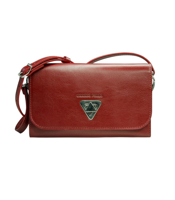 Жіночий клатч Grande Pelle 223х135х30 мм глянцева шкіра червоний картинка, зображення, фото