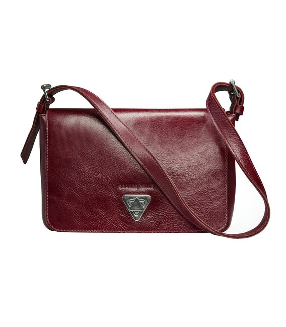 Жіноча сумка Grande Pelle 270х180х70 мм глянцева шкіра вишня картинка, зображення, фото