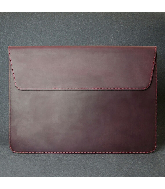 Шкіряний чохол для MacBook 13 ' шкіра Crazy Horse, бордо фото, картинка, изображение