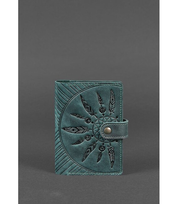 Жіноча шкіряна обкладинка для паспорта 3.0 Інді зелена картинка, зображення, фото